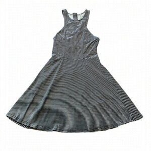 American Eagle XS Dress Fit Flare Open Back Stripe Vacation Beach Outfit Mini xs
